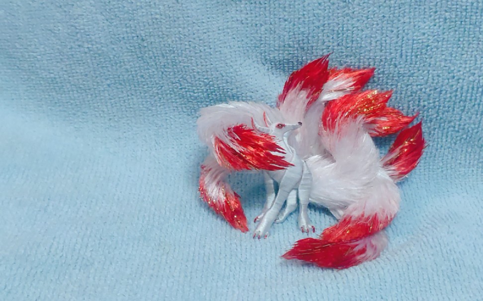 【动物缠花系列之三】来呀,来缠只九尾狐狸吧~爪爪很萌哟~缠花 丝带仿