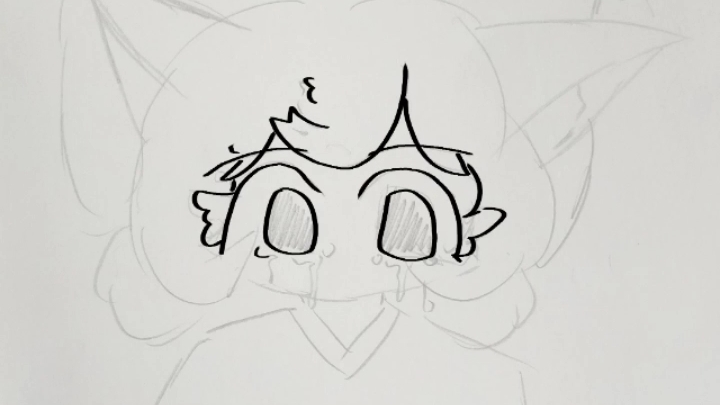 京剧猫小青指绘绘画过程.