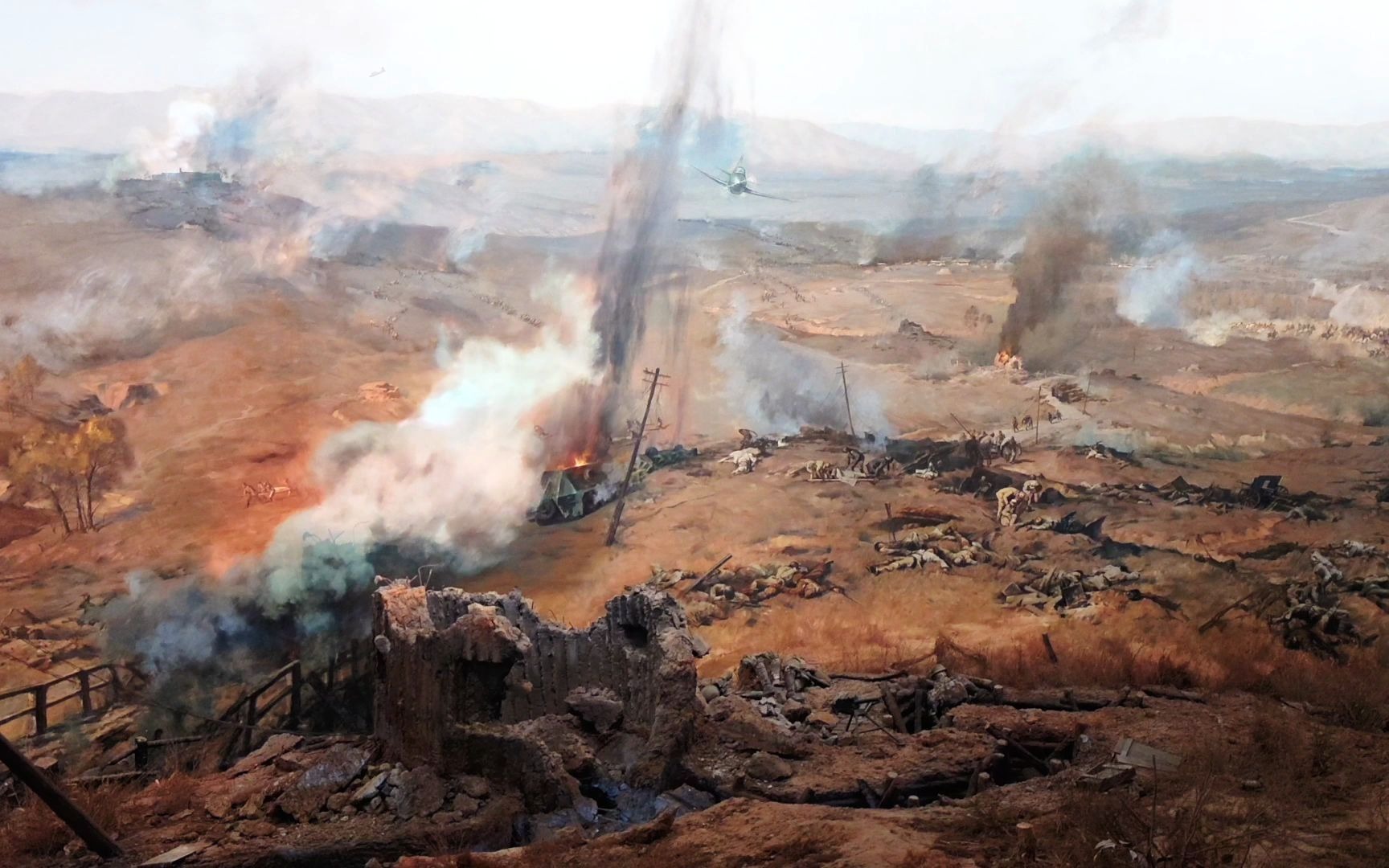 辽沈战役纪念馆顶楼的全景转盘展示馆,声情并茂讲述辽沈战役历史