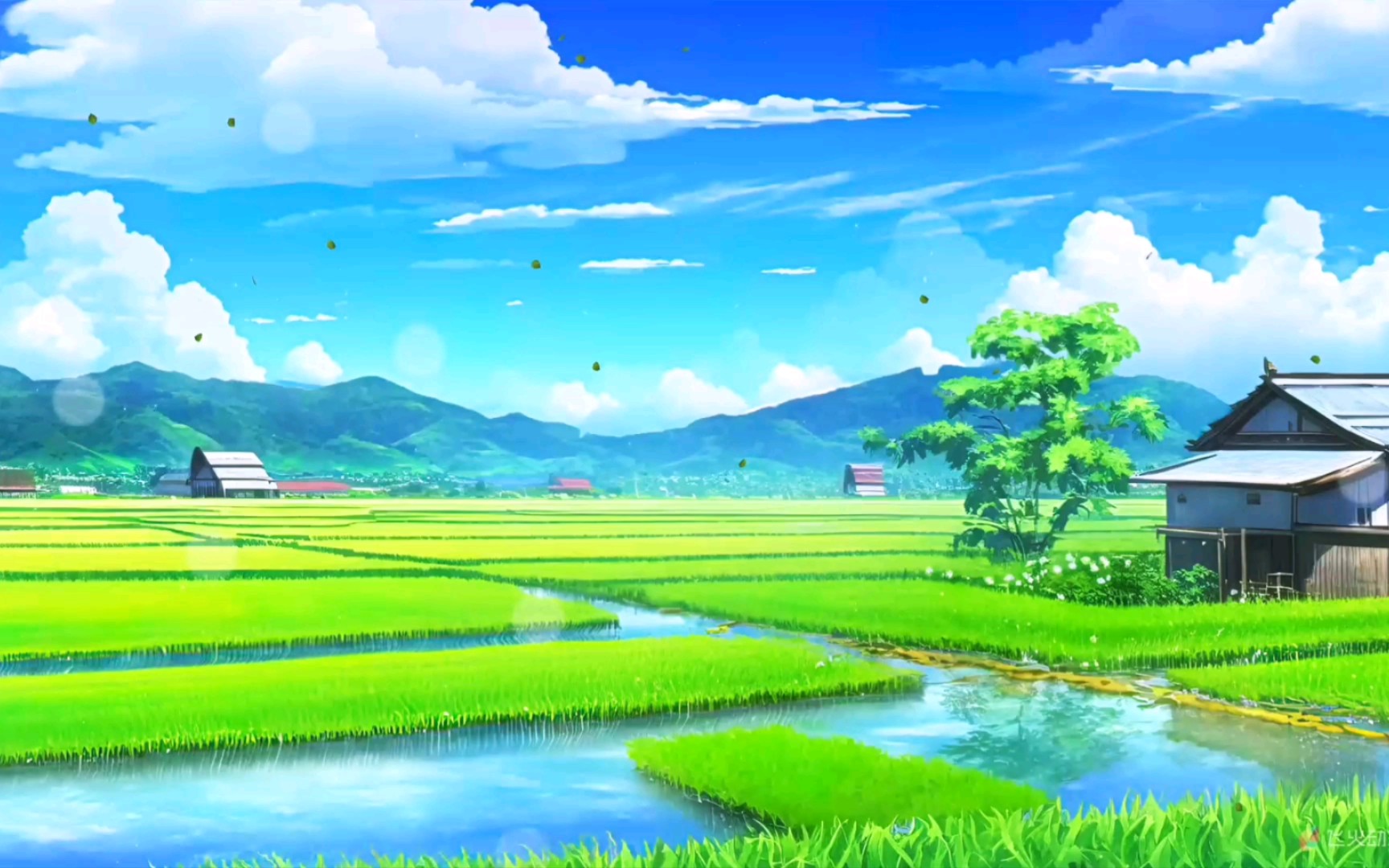 唯美山水田园动态配乐壁纸