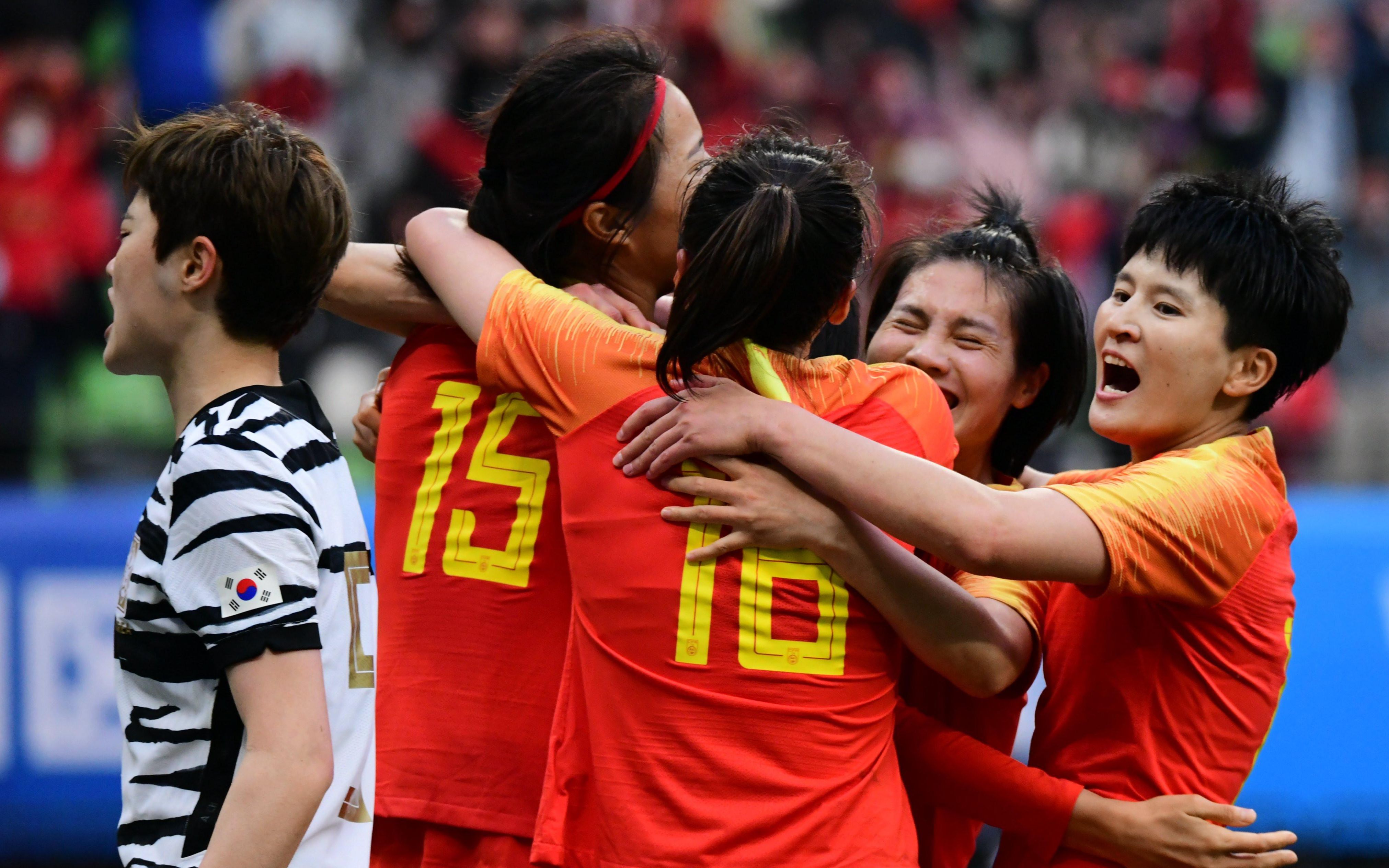 中国女足获胜图片