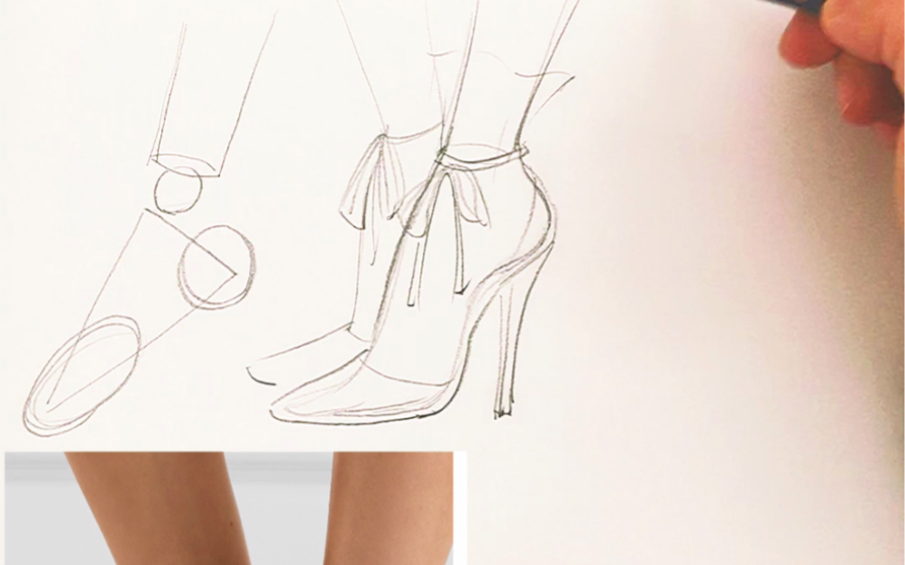 【手绘】时装画人体局部——脚的画法教程-世一设hedi-服装设计-哔哩