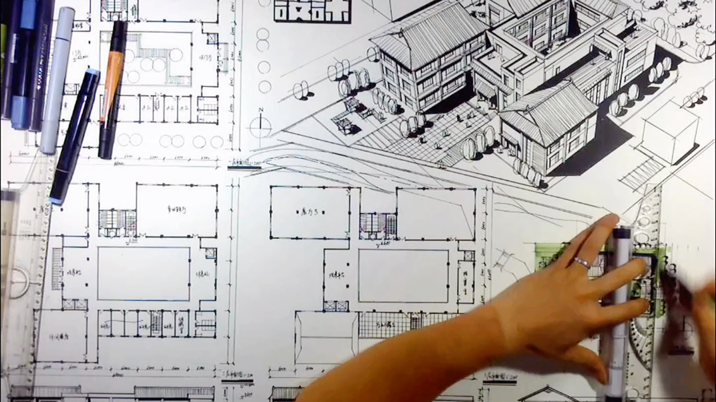 清华大华建筑学院考研快题示范!哔哩哔哩bilibili