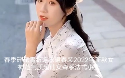 春季碎花雪纺连衣裙春装2022年新款女神范气质超仙女森系法式小众哔哩哔哩bilibili