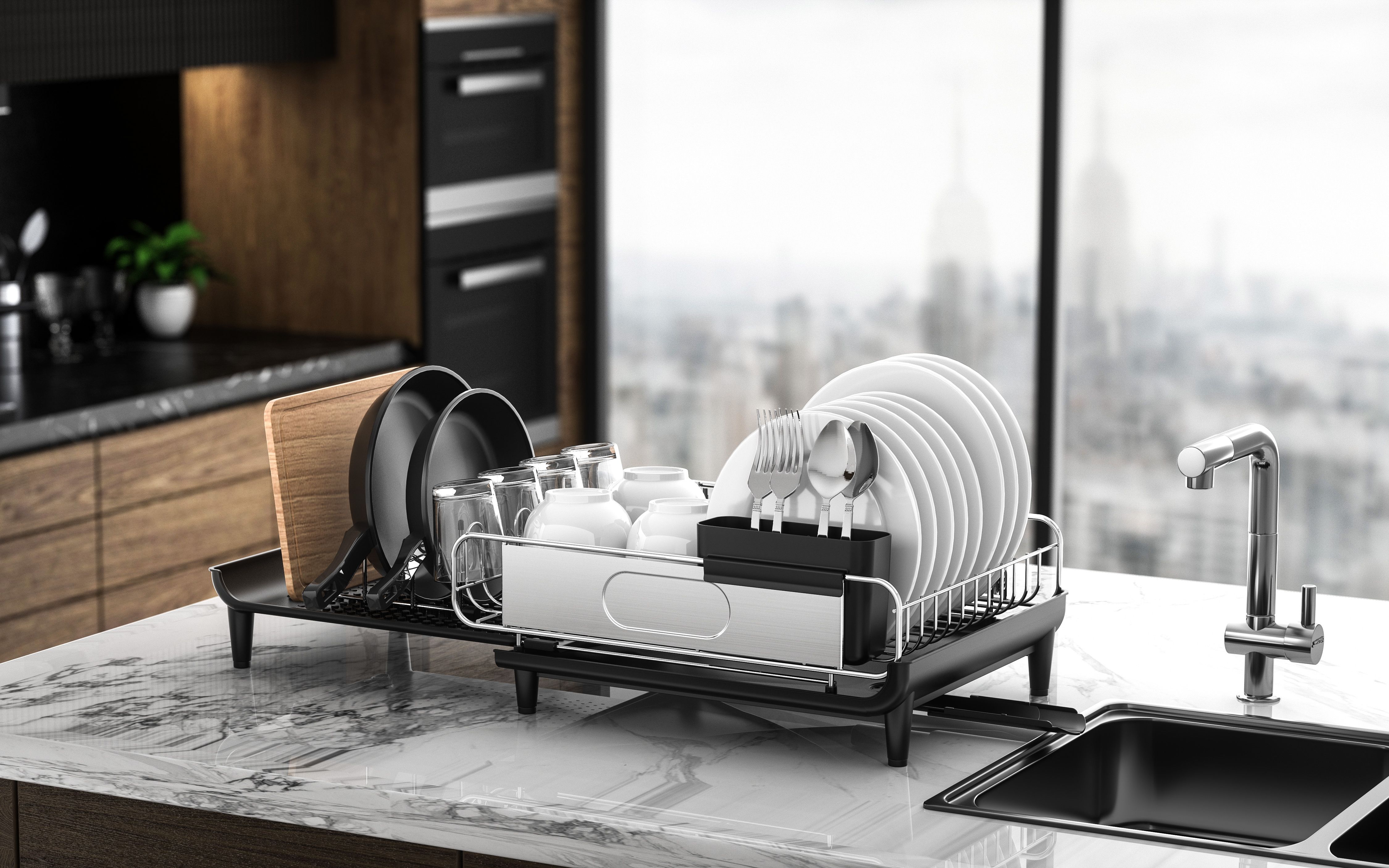 【c4d产品三维动画】厨房碗碟架系列产品展示