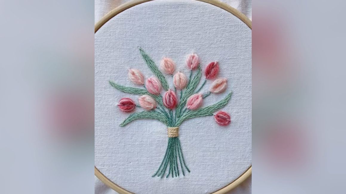花束刺绣教程