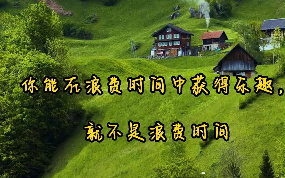 你能在浪费时间中获得乐趣,就不是浪费时间