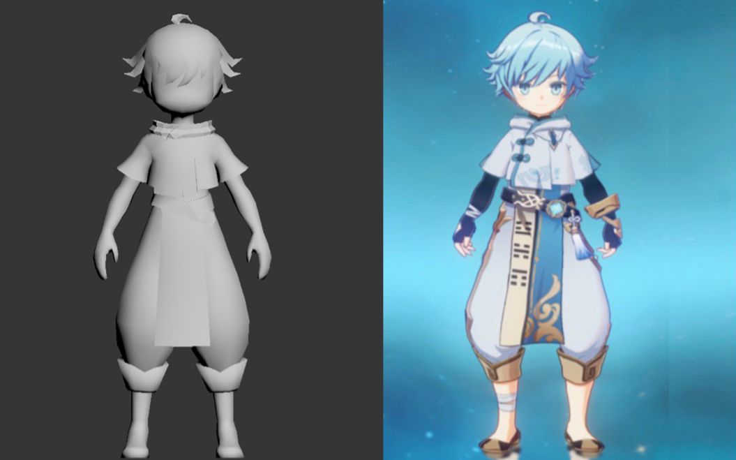 3dmax建模,原神游戏人物重云角色建模教程,堪比米哈游水准!