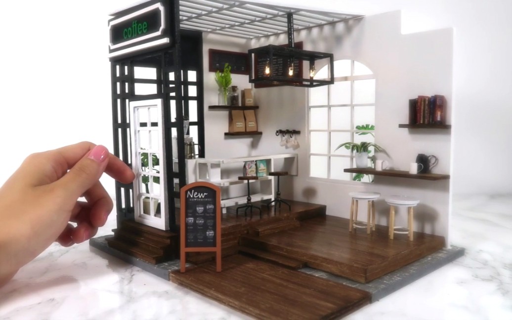 油管小型咖啡店迷你娃娃屋教程