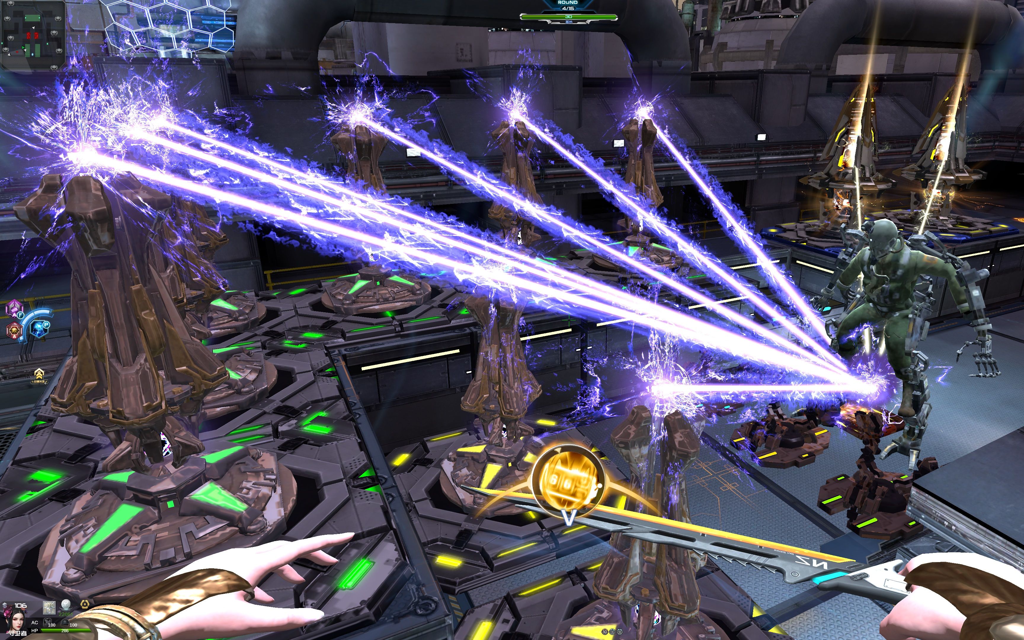 【4k】逆战塔防普通核能电站九重赛博格控分100w 99w