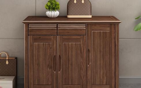 喜腾家胡桃木鞋柜简约现代中式大容量小户型鞋架客厅家用多层鞋柜