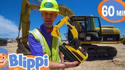 Blippi带你学英语 建筑工地上的施工车辆 工程车辆 挖掘机如何工作 1小时播放 哔哩哔哩 Blippi带你学英语 建筑工地上的施工车辆 工程车辆 挖掘机如何工作 1小时播放 哔哩哔哩