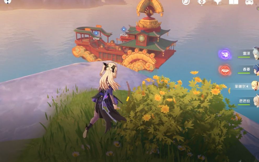 原神海上盛珠钿璃月城附近的船