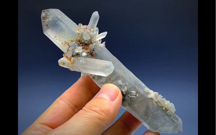 福利款,纯天然灰幽灵冥想疗愈能量骨干双尖水晶(也叫做内子水晶和重生