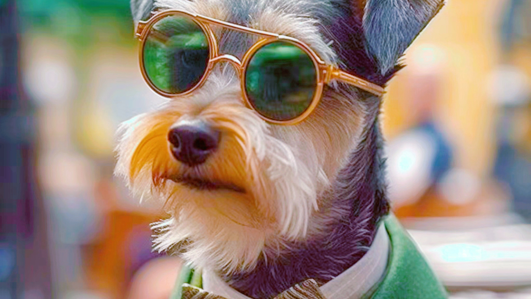 带墨镜的雪纳瑞