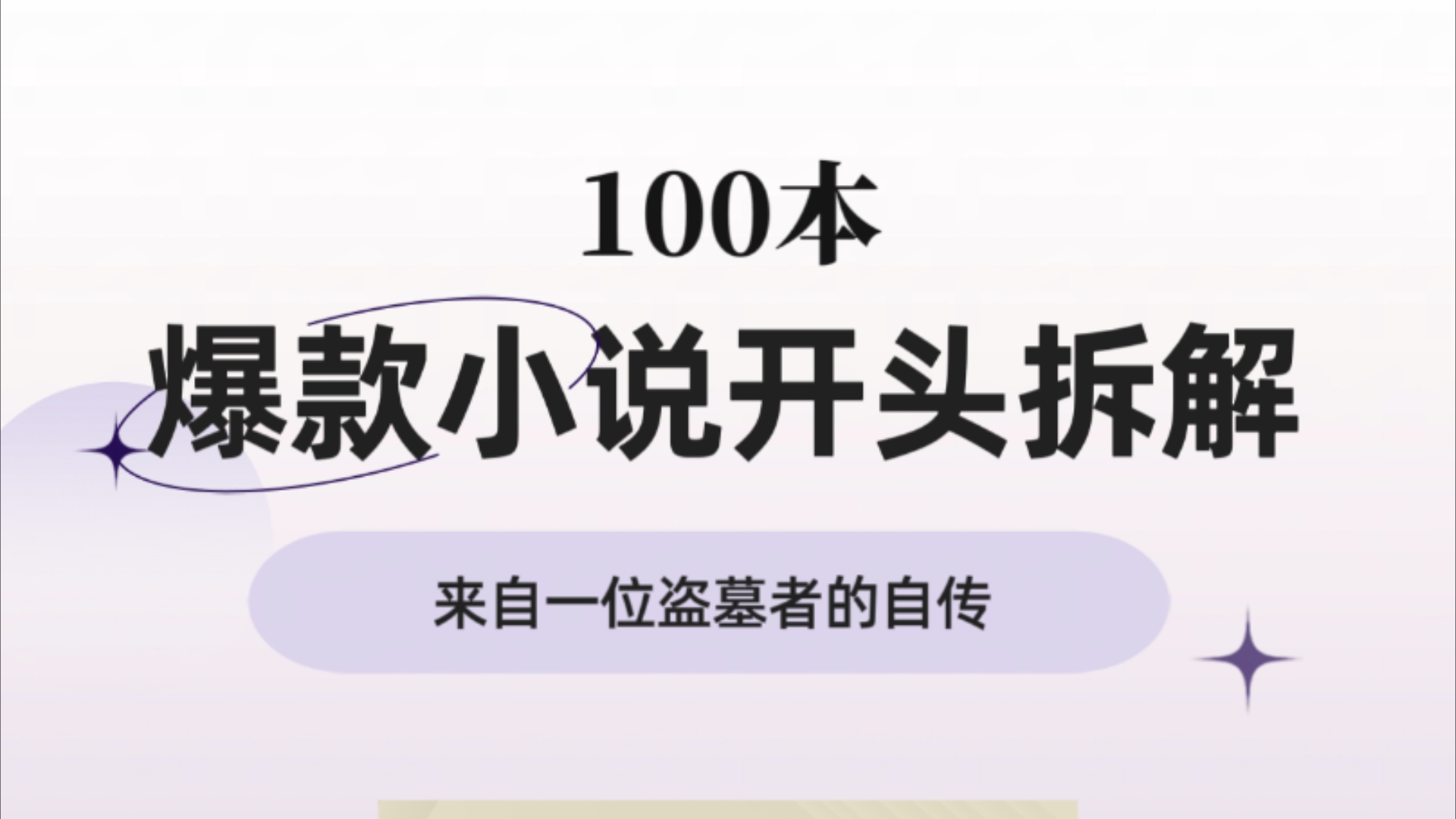 100本爆款小说开头拆解,第22期,来自一位盗墓者的自传哔哩哔哩bilibili