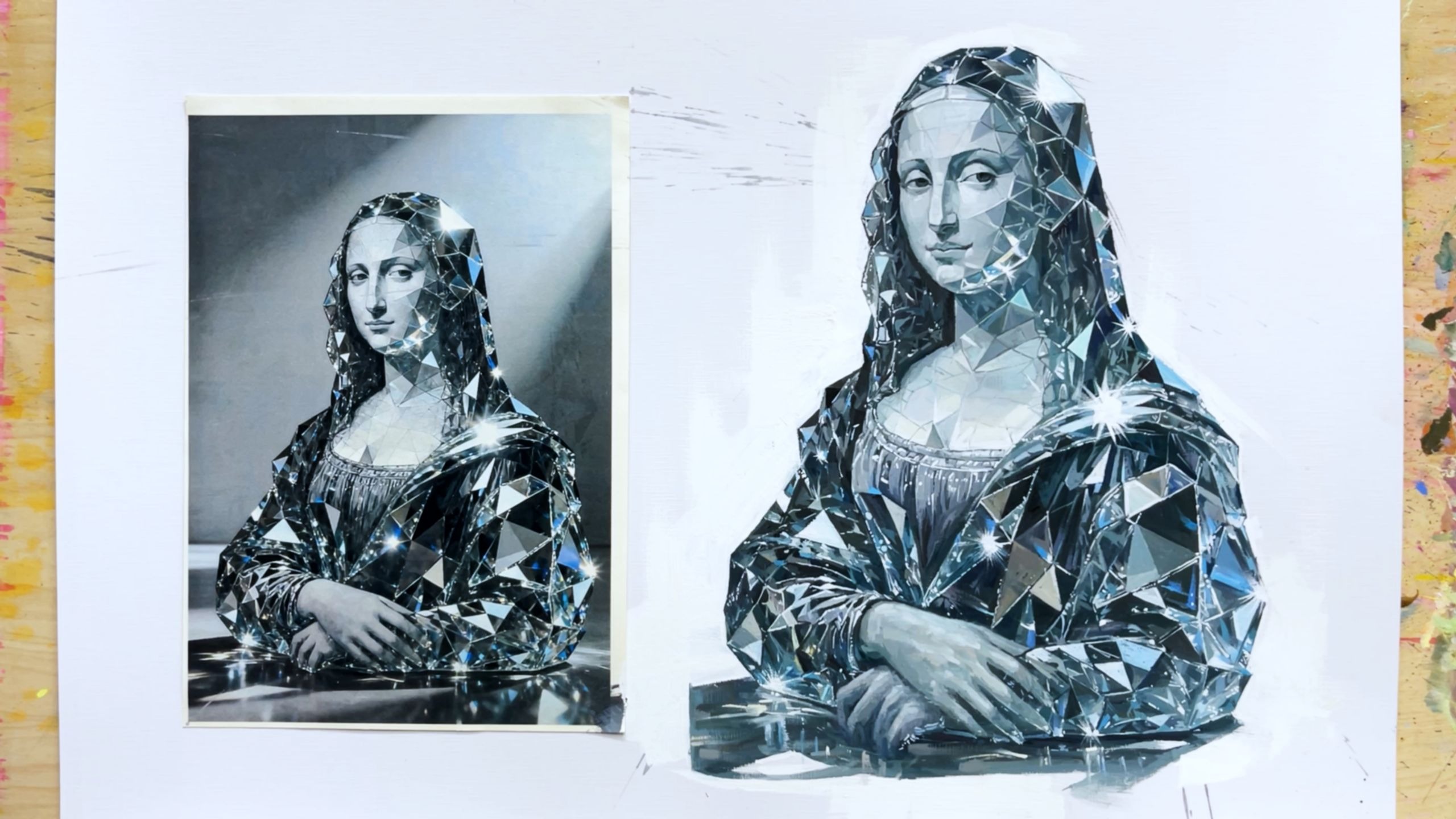 简简单单画一个玻璃蒙娜丽莎