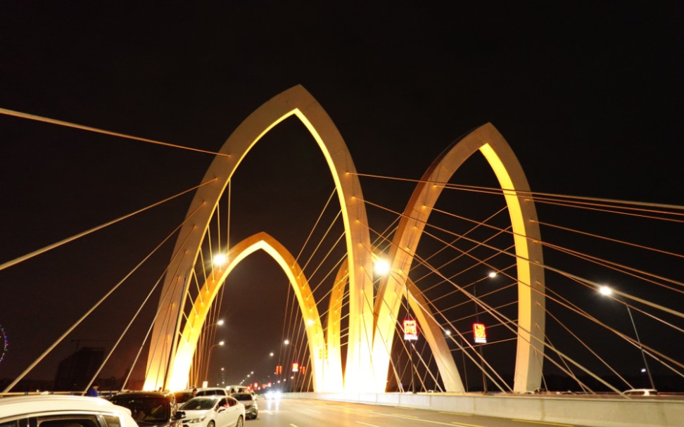 西安镐京桥夜景