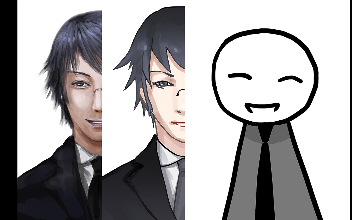 【绘画过程|小绿和小蓝】当我想换个风格画灰羽小少爷的证件照_哔哩