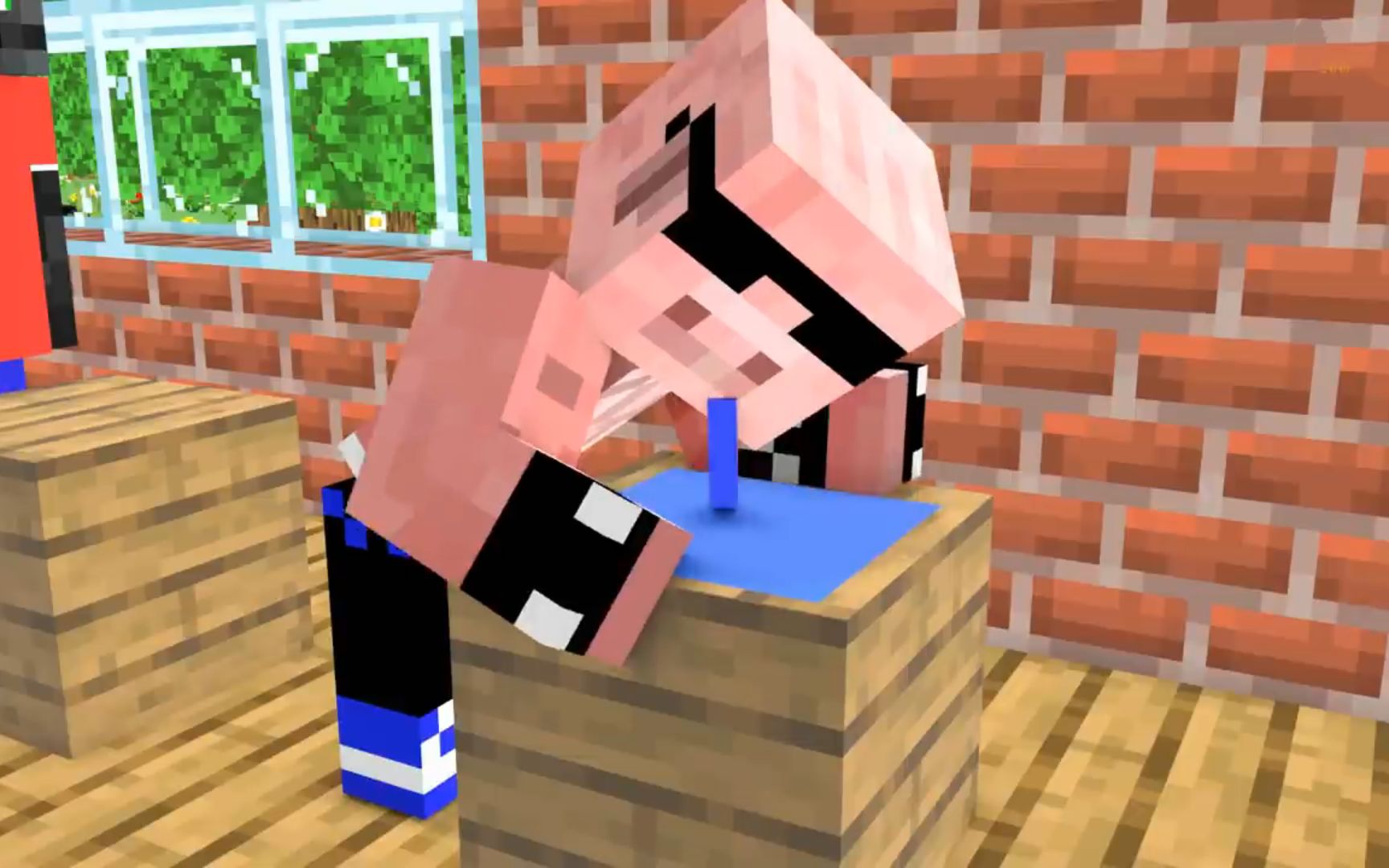 我的世界mc动画:猪人在课堂上睡觉流口水