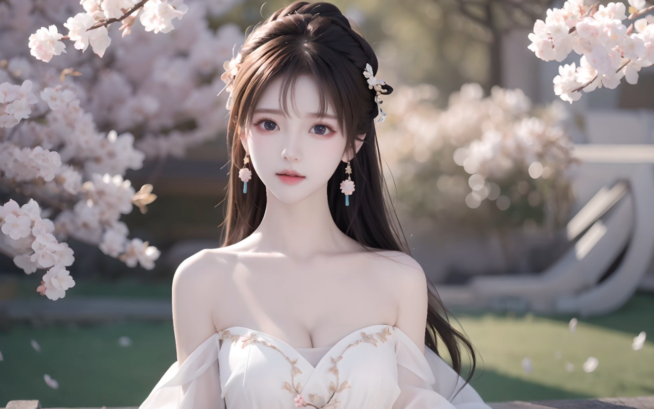 ai绘图,古风少女,假期都要在一起呀