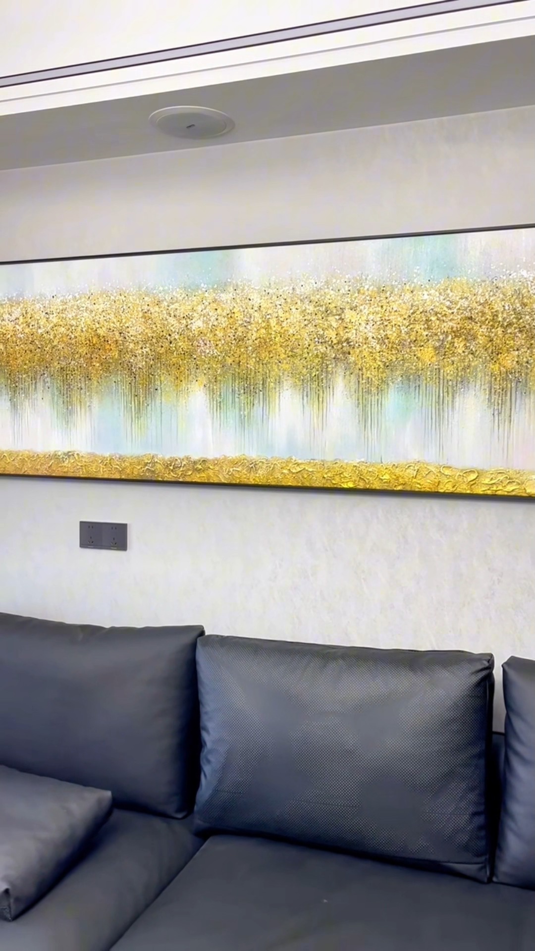 轻奢风油画客厅装饰画黄金满地