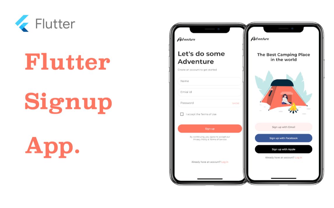 【Flutter快速开发】Flutter UI  Signup App 注册页面哔哩哔哩bilibili