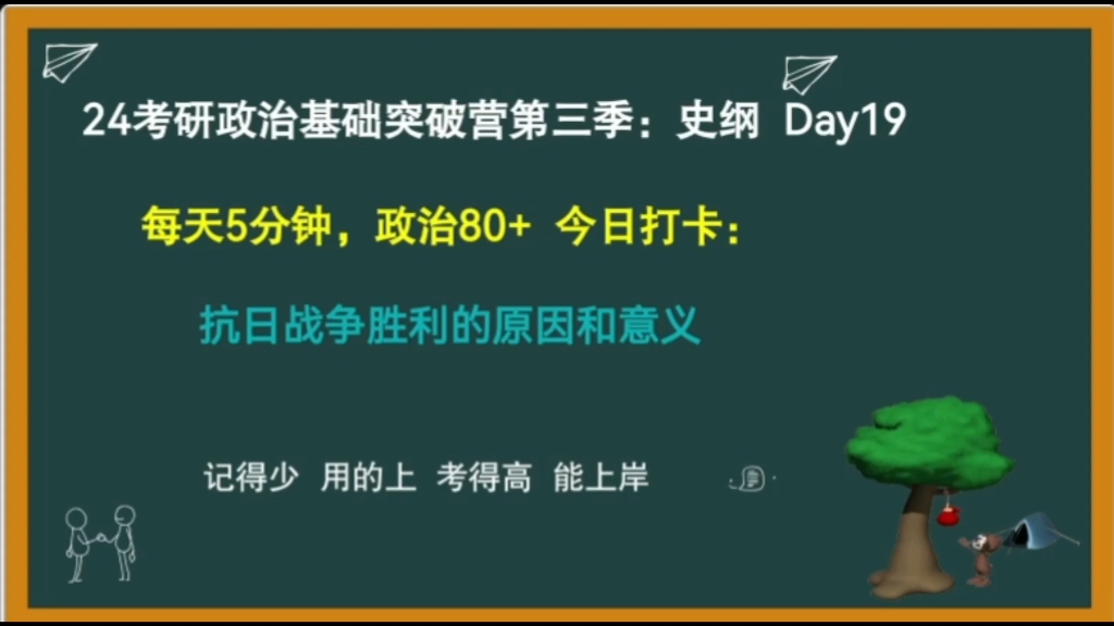 【每天5分钟 政治80+】史纲Day19:抗日战争胜利的原因//24考研政治史纲哔哩哔哩bilibili