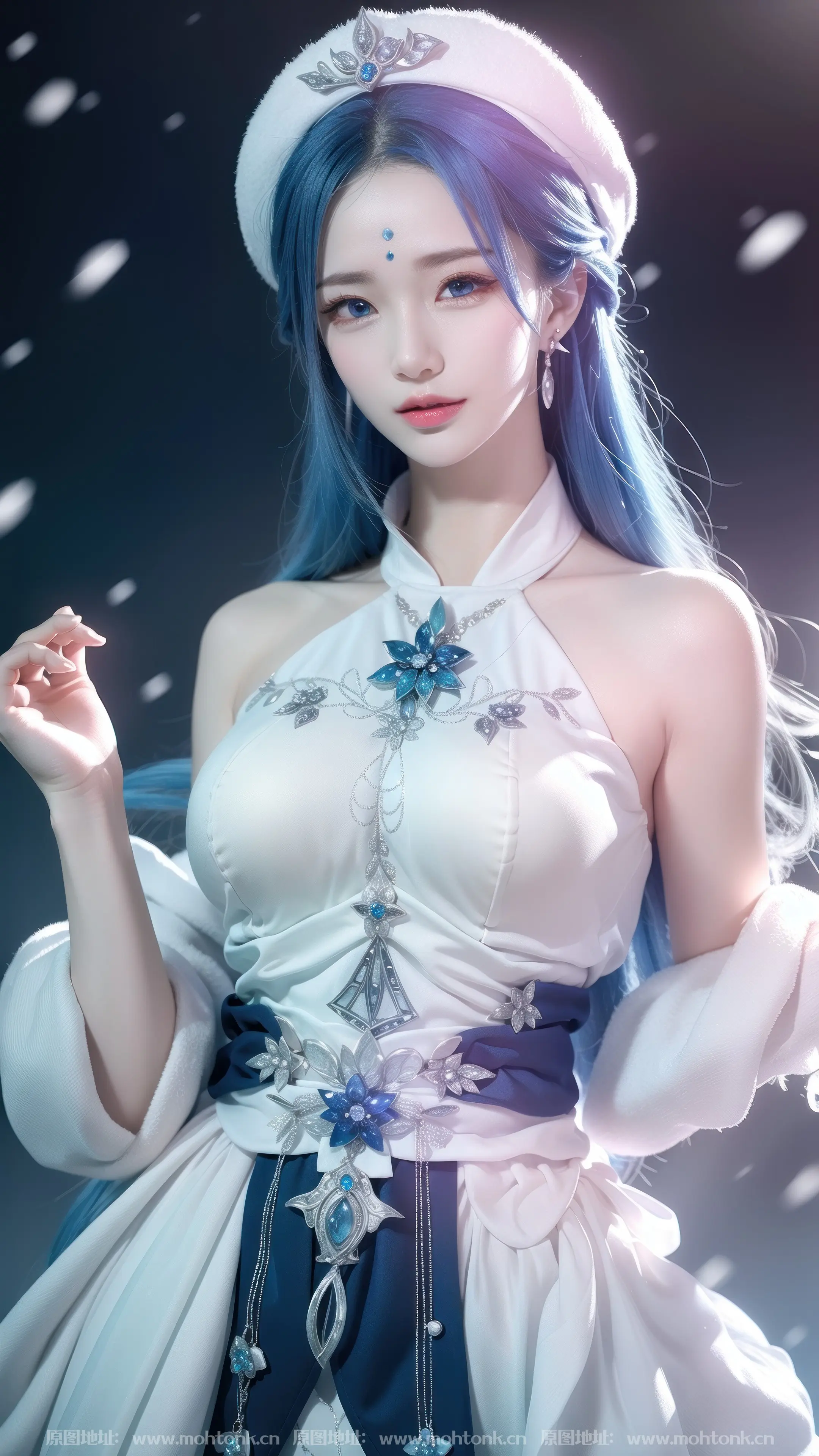 1665张王者荣耀王昭君冰雪之华 ai绘画动漫二次元手机电脑高清壁纸