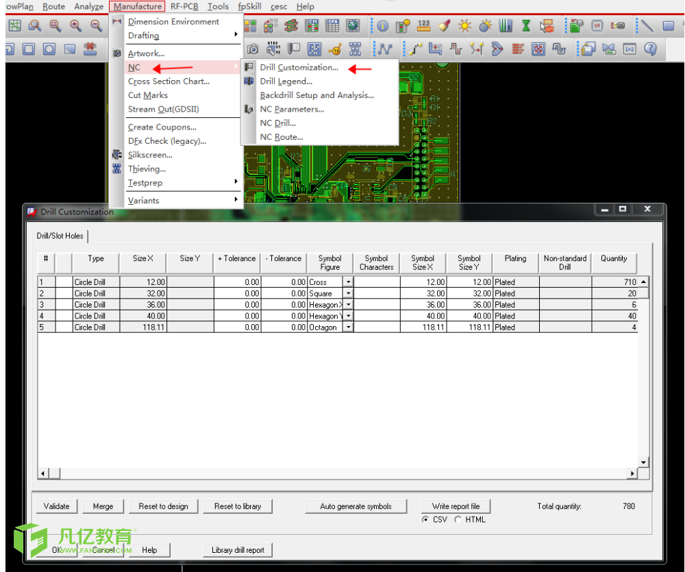 allegro教程:钻孔表格的设置与生成