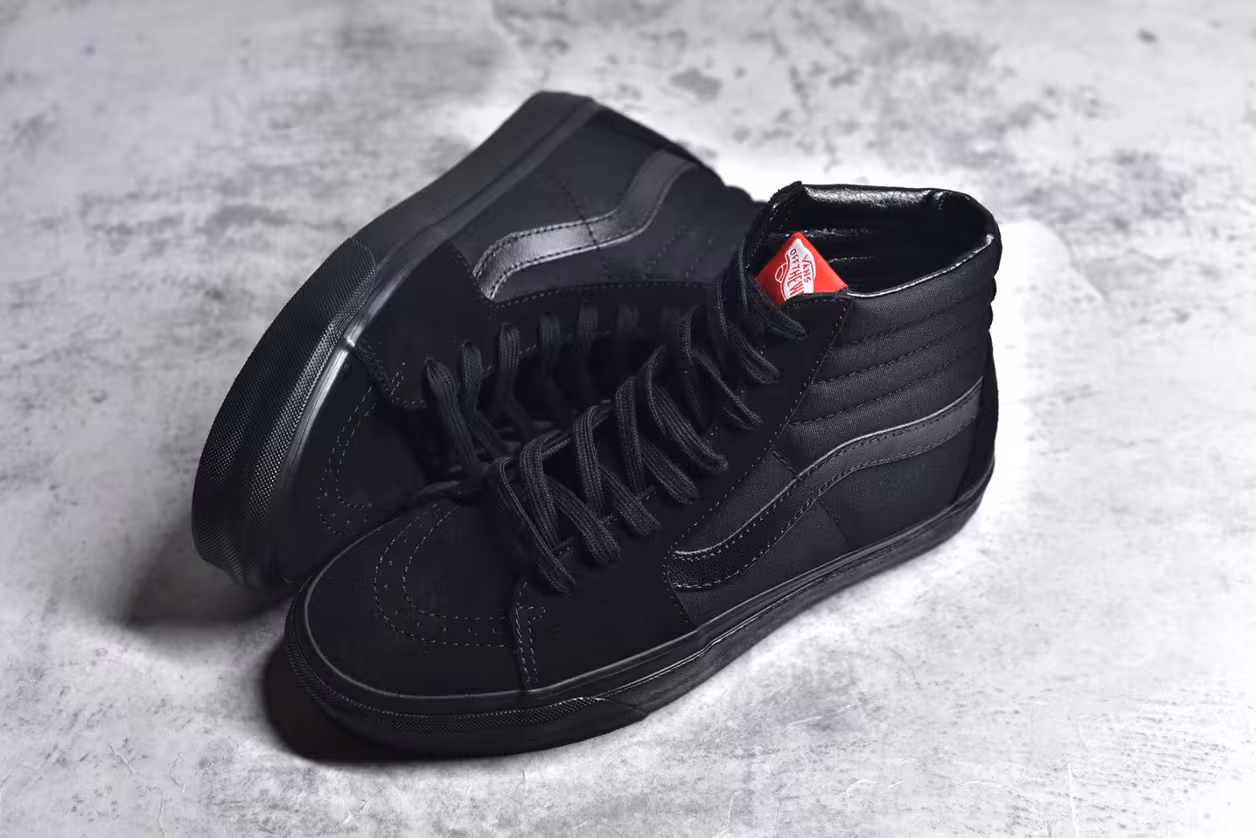 万斯 vans sk8-hi 黑武士高帮纯黑休闲帆布鞋