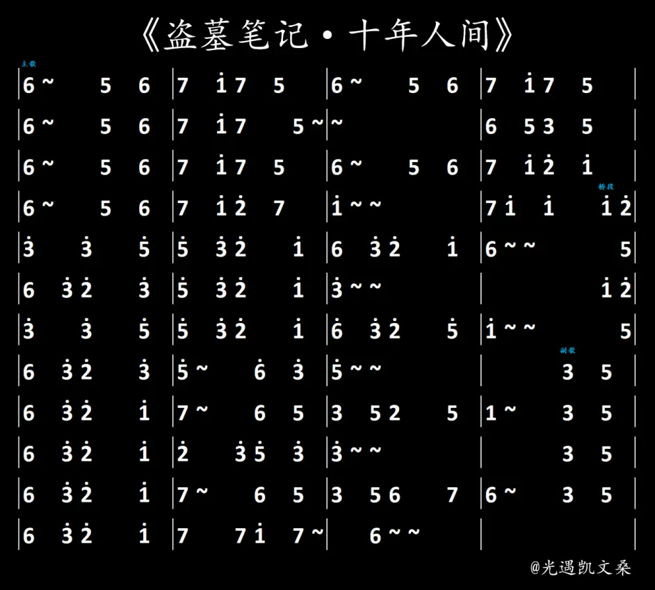 盗墓笔记 十年人间 光遇琴谱 3 2 1指 哔哩哔哩