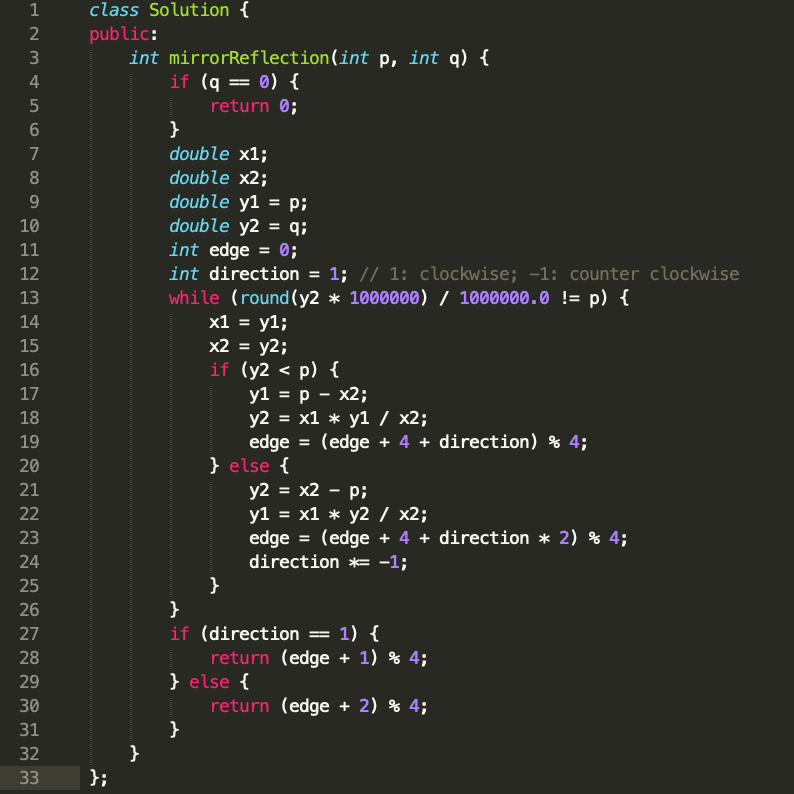 LeetCode 858. Mirror Reflection 哔哩哔哩