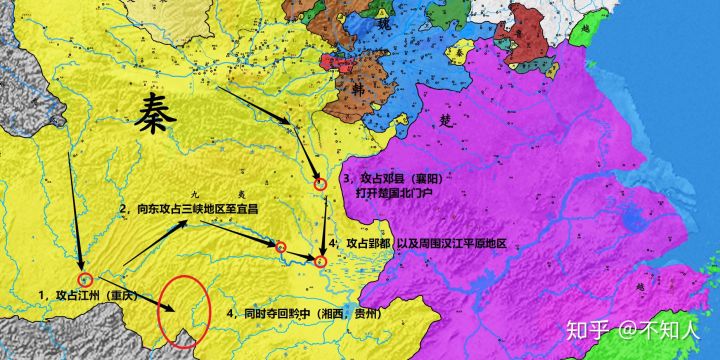 前277,秦國借國力和地勢,在白起指揮下,幾乎攻佔了楚國的半壁江山