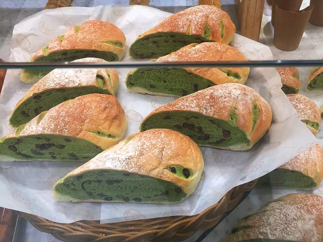 【欧包测评—仟吉】抹茶红豆面包