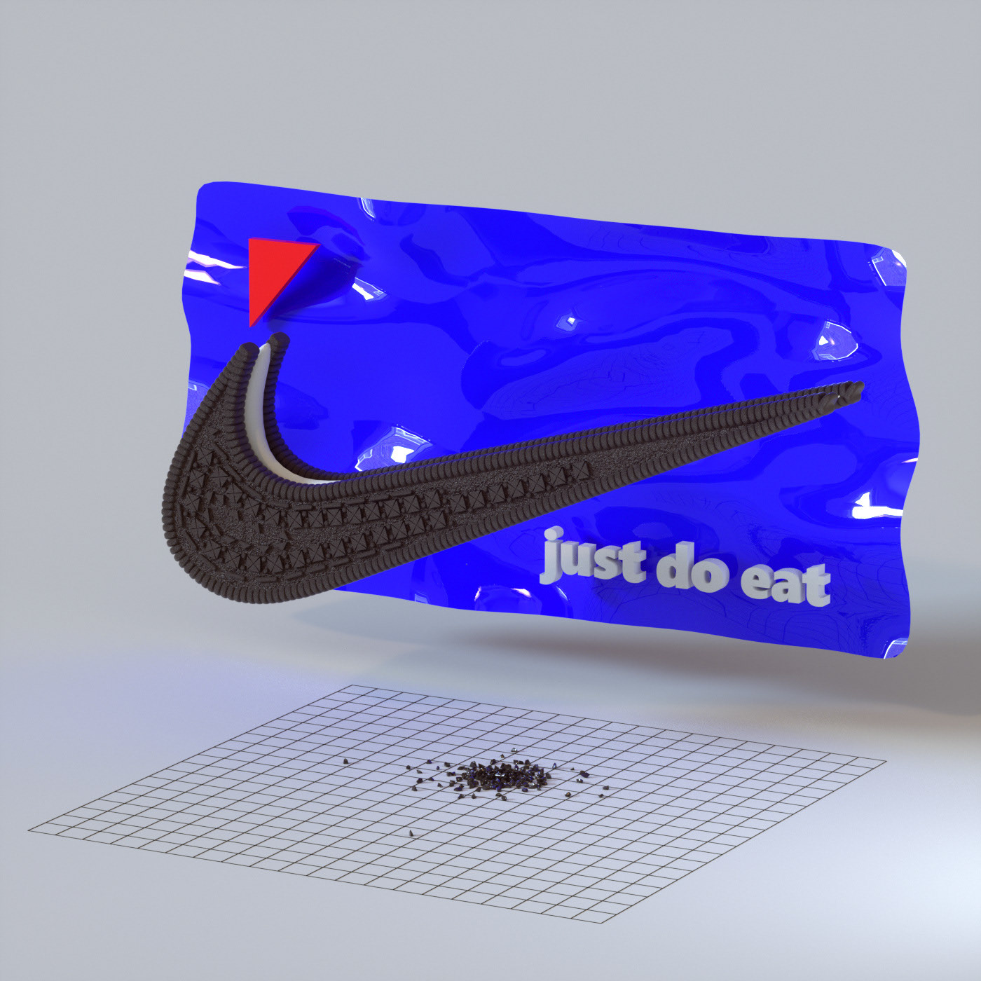 三维艺术cinema4d耐克logo产品创意海报justdoeat01