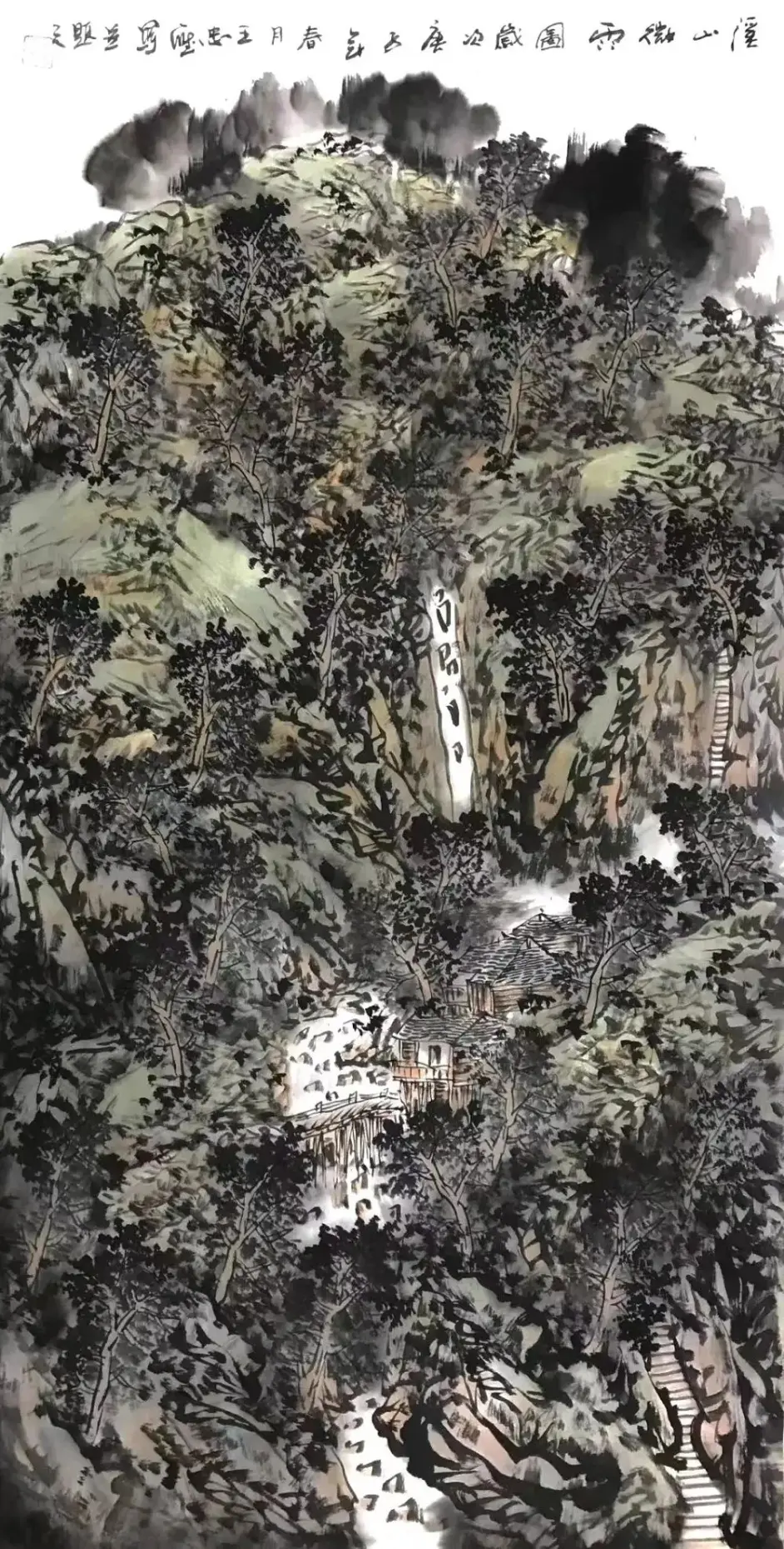 "乡关何处",也许是王忠雁山水画的潜在题旨.