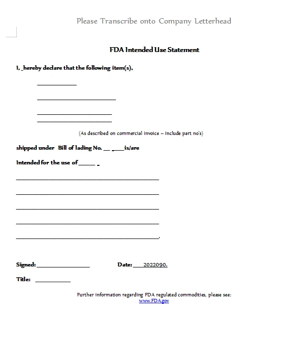 美国清关需要提供FDA Intended Use Statement怎么办 哔哩哔哩