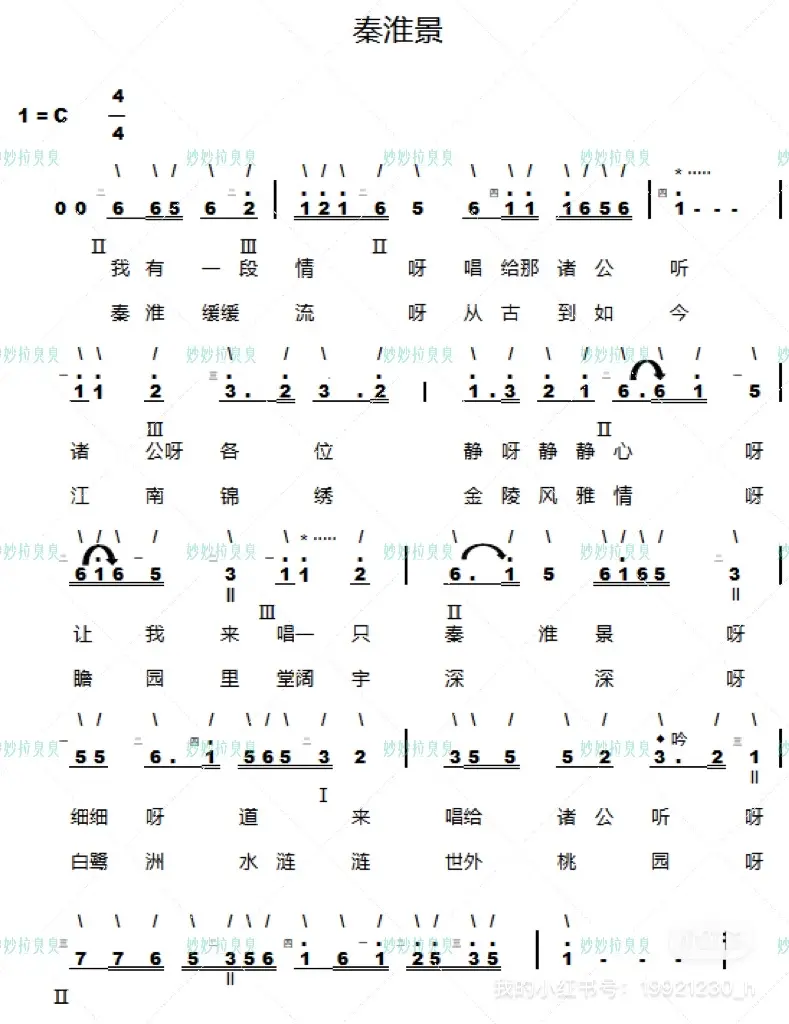 琵琶谱分享【秦淮景】