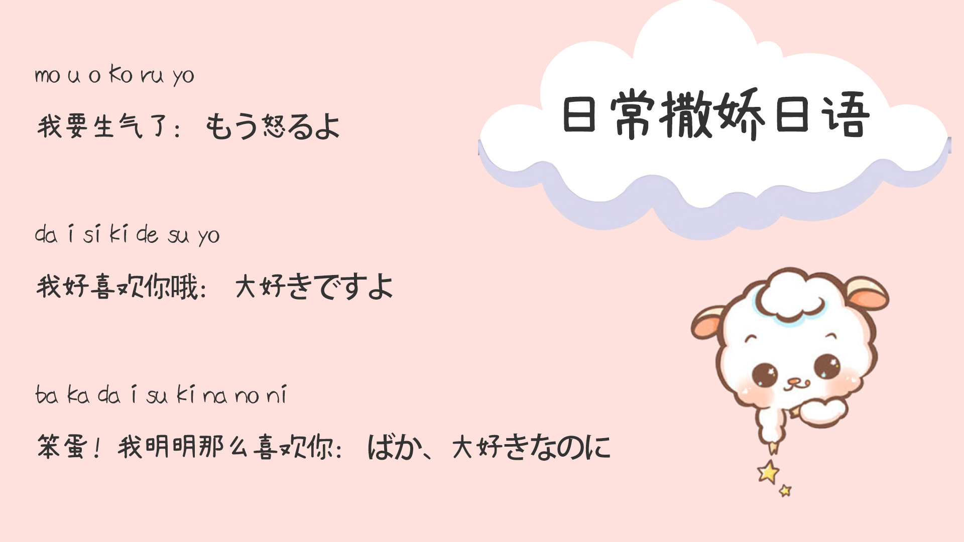 日语日常招呼语(我要生气了哦)