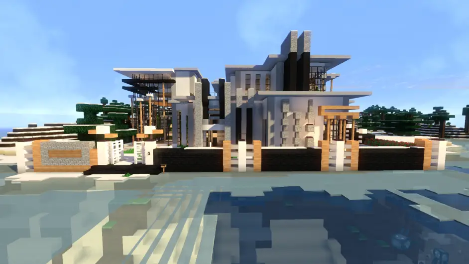 Up主在b站的首次投稿 位于minecraft雪地海边的现代双层别墅 哔哩哔哩