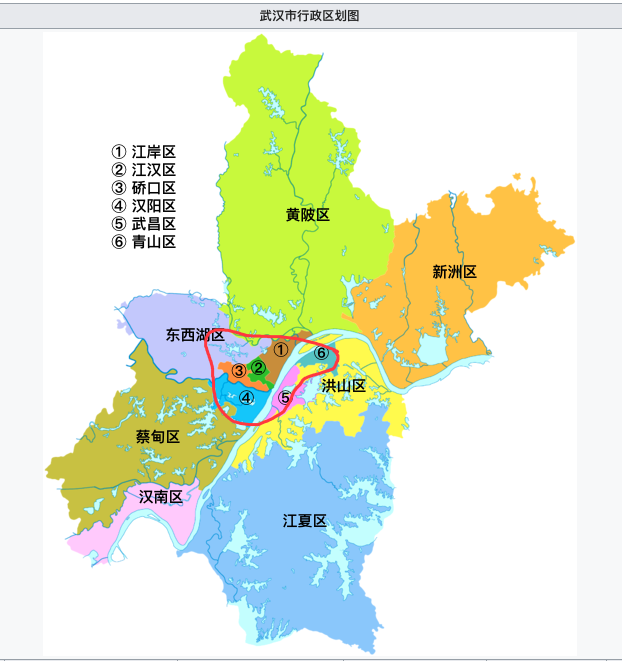 武汉地图分区板块图片