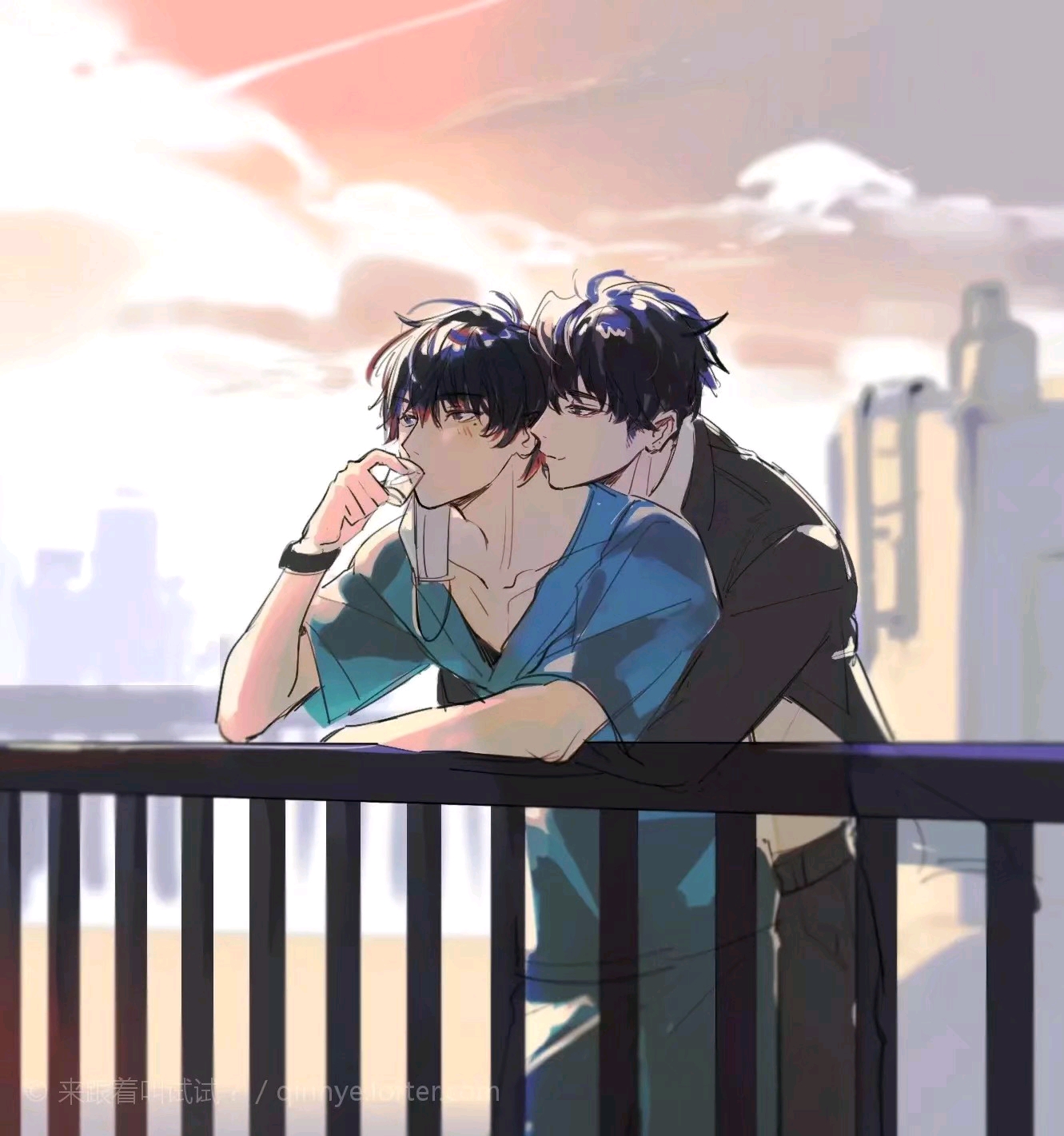 看见骑士醒了,悄悄移开自己搭在骑士身上当被子的尾巴,低头红着脸