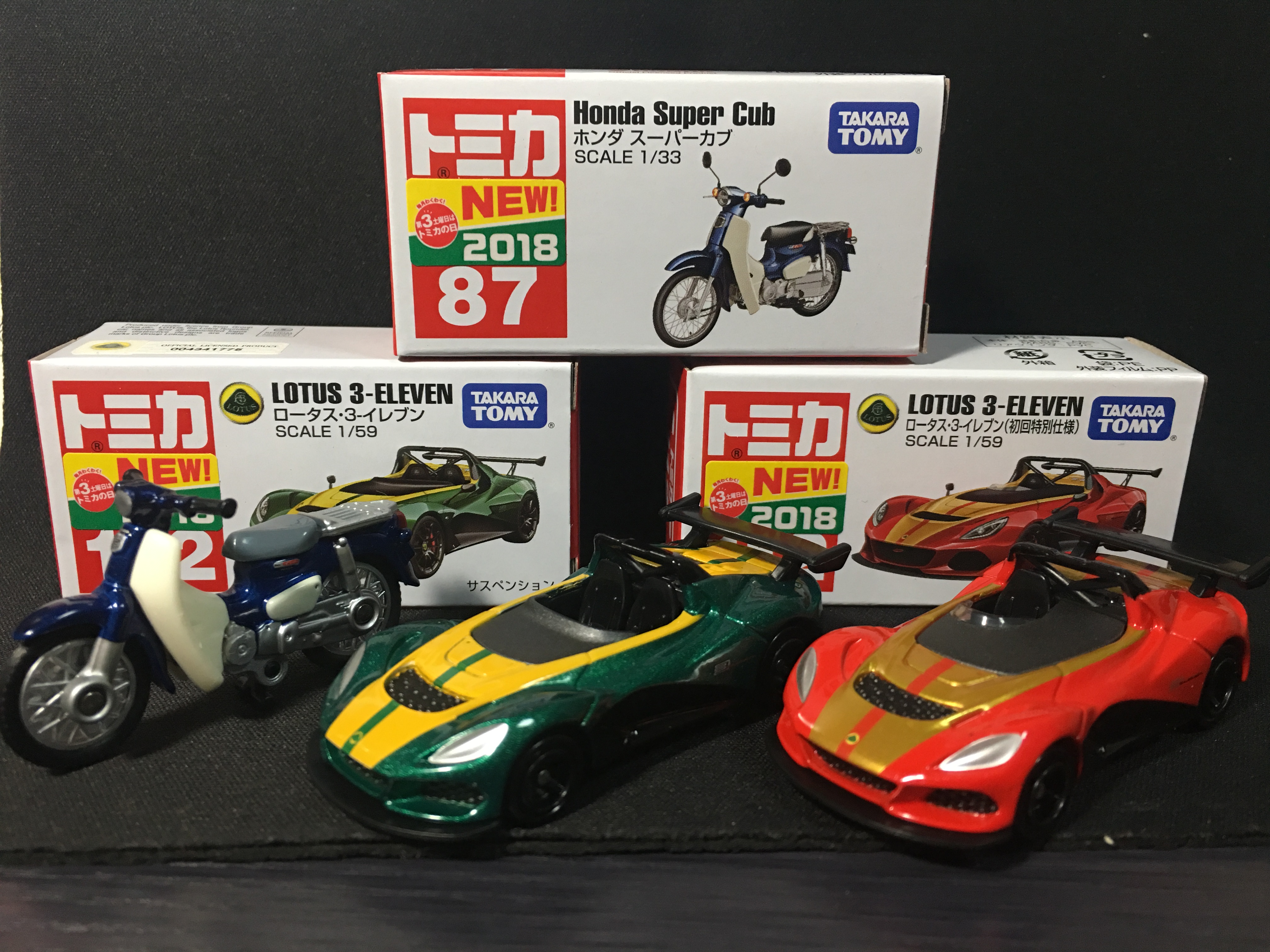 tomica 多美卡 2018年三月新车87号honda super和112号lotus 3-eleven