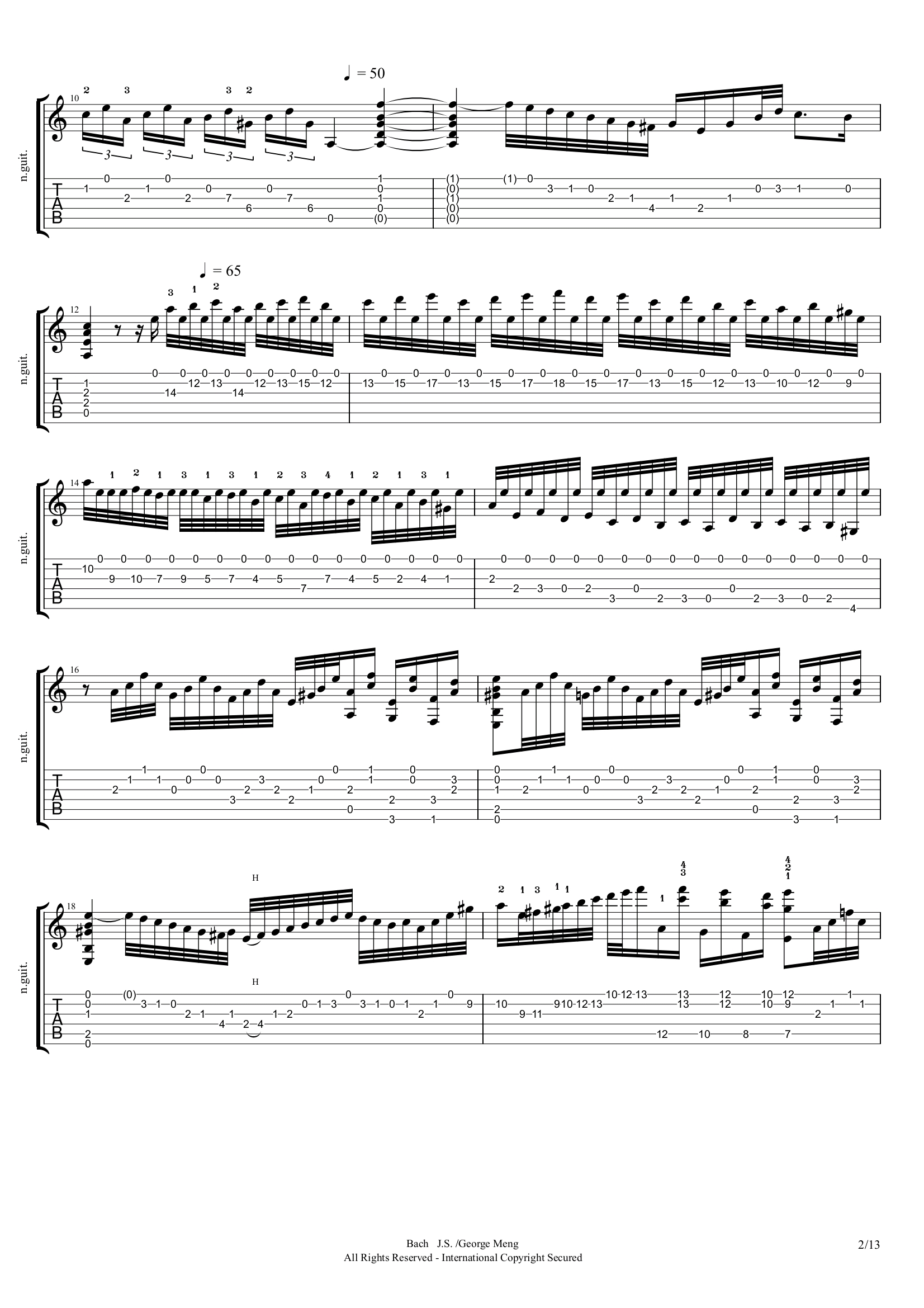古典吉他曲谱《Etude in Minor》-古典吉他谱 - 乐器学习网