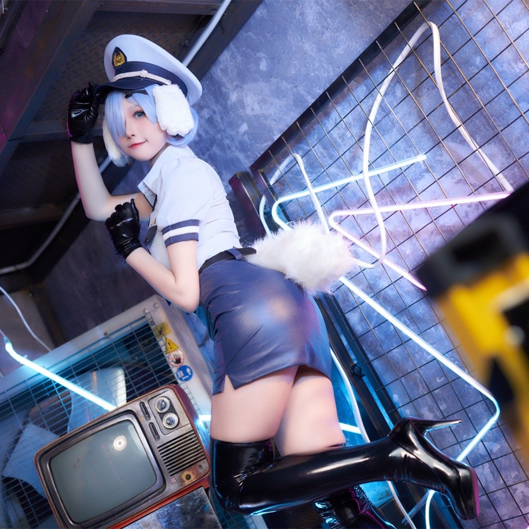 汐殃汐旮旮Re从零开始的异世界生活警服蕾姆Cosplay4