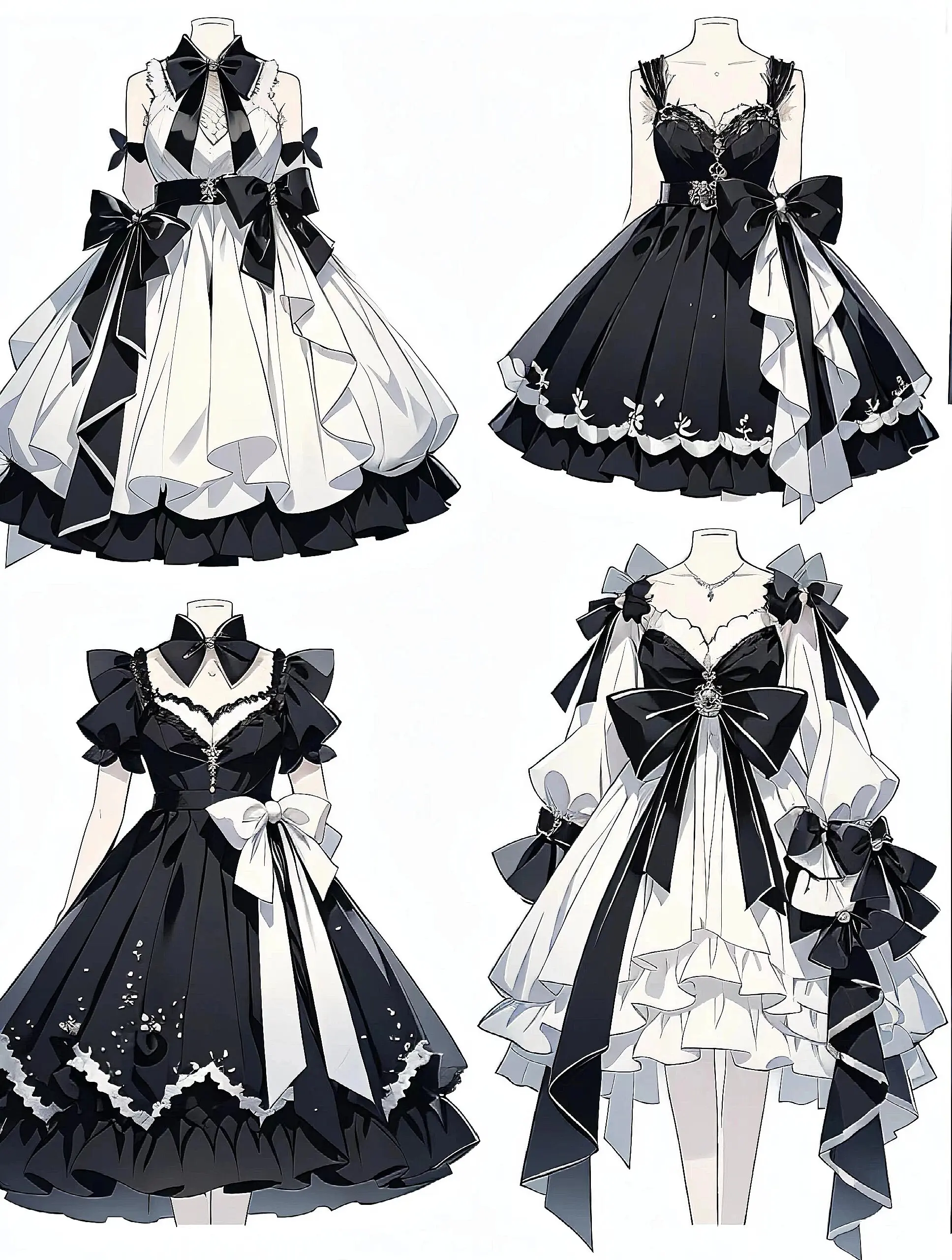 一些好看的小裙子线稿素材