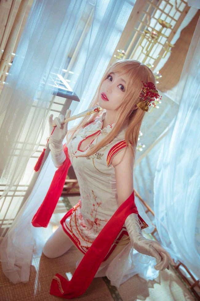 【cosplay】刀剑神域 亚丝娜旗袍 cn:元素