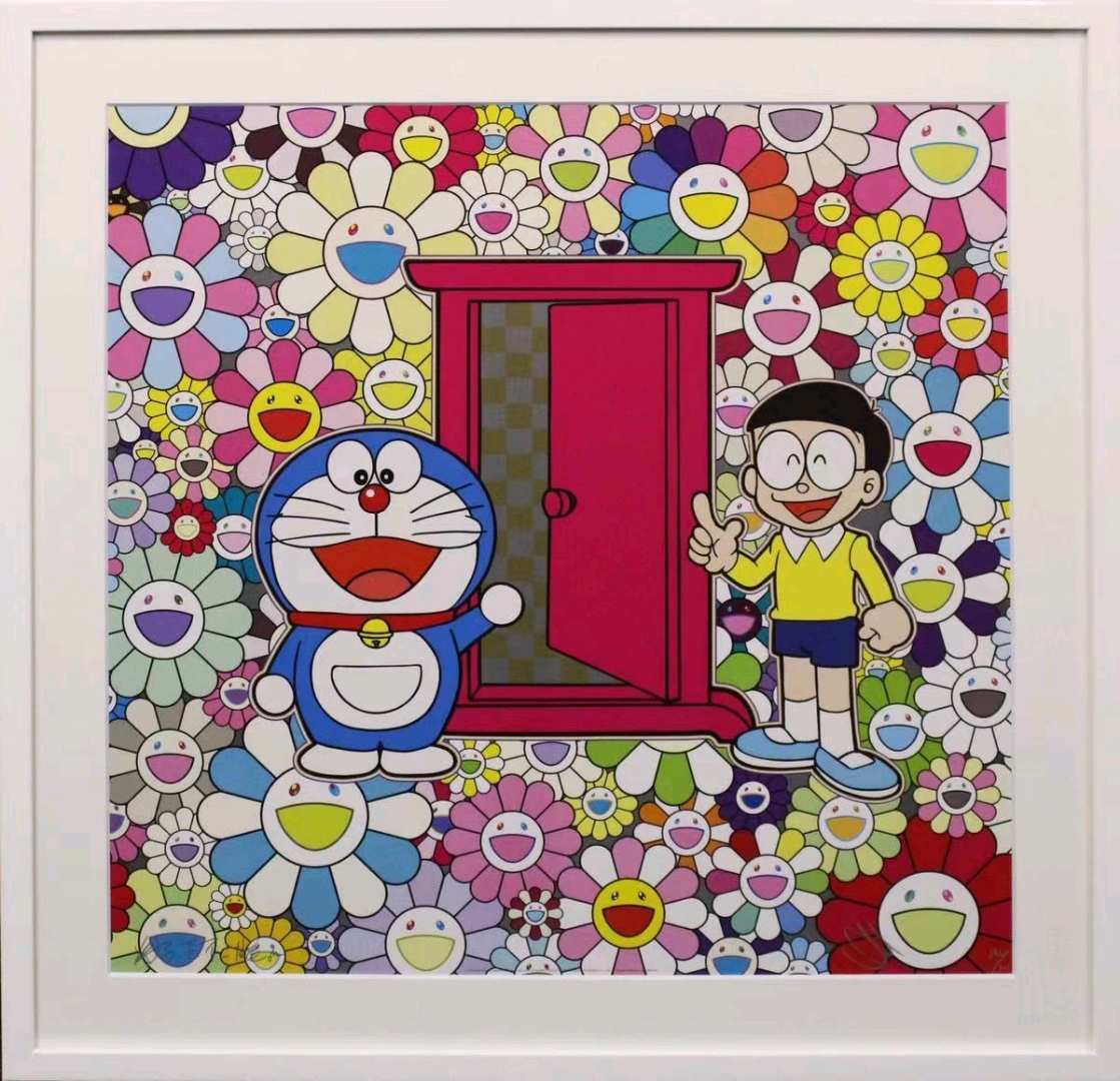 村上隆 版画 Anywhere Door in the Field of Flowers 尺寸：60×60 - 哔哩哔哩