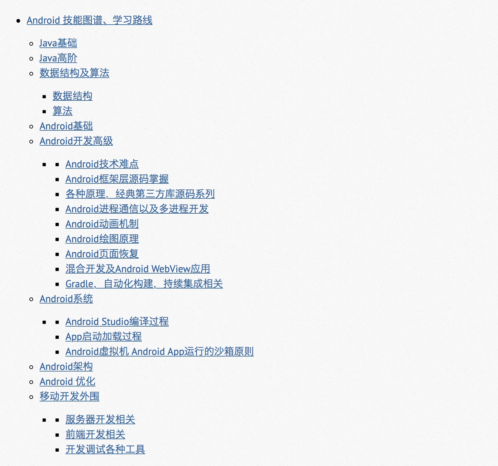 安卓学习路线图